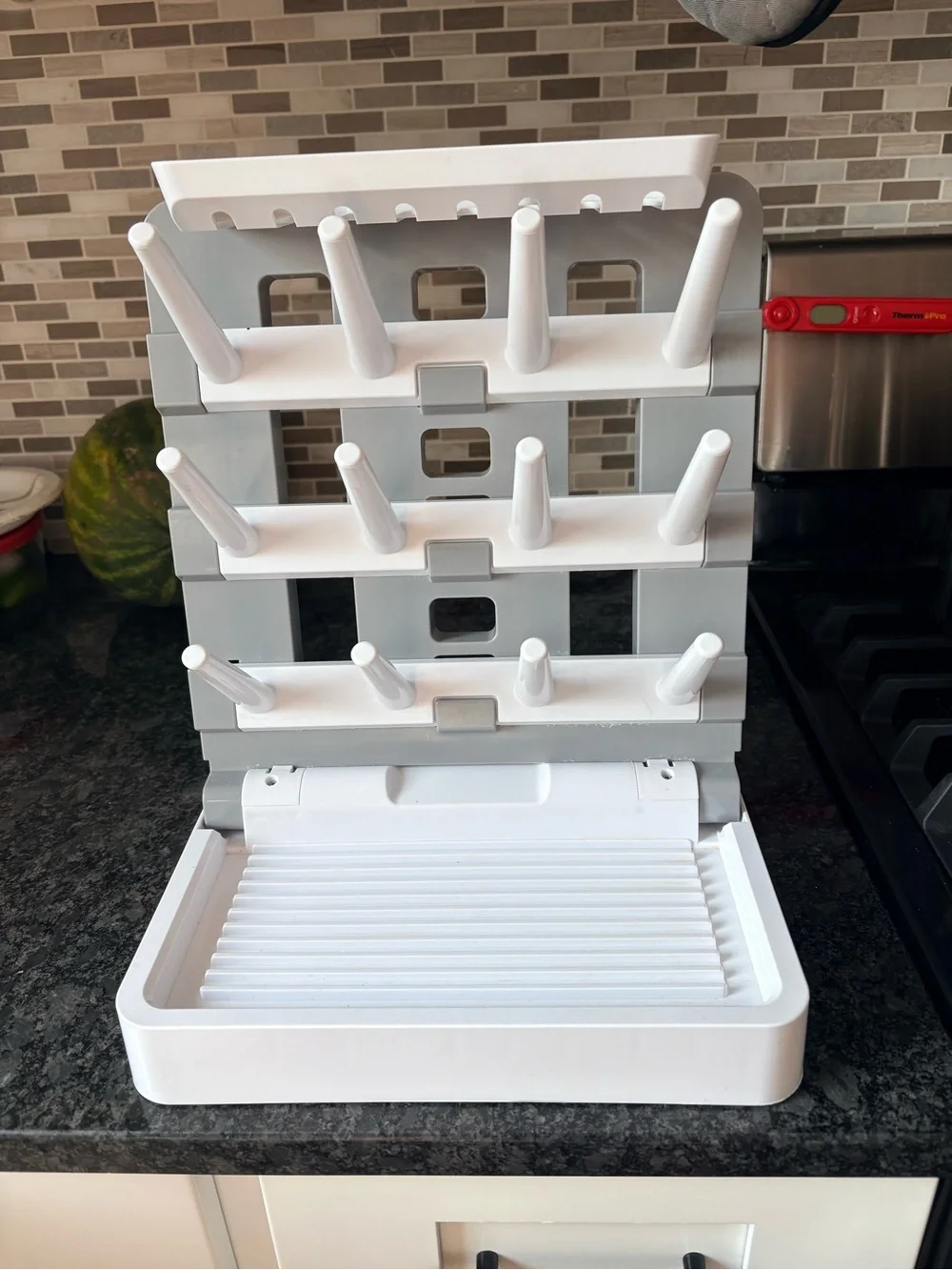 White & Gray Multi-Tier Bottle and Drying Rack